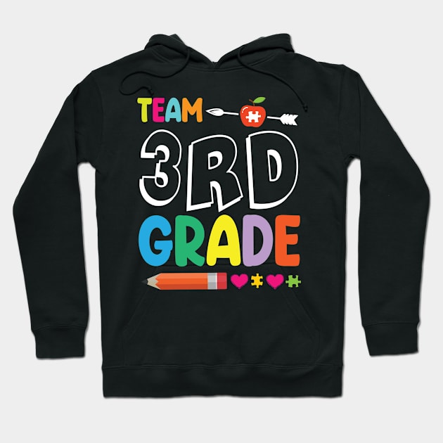 Team 3rd Grade Student Senior Teacher Happy Back To School Hoodie by DainaMotteut